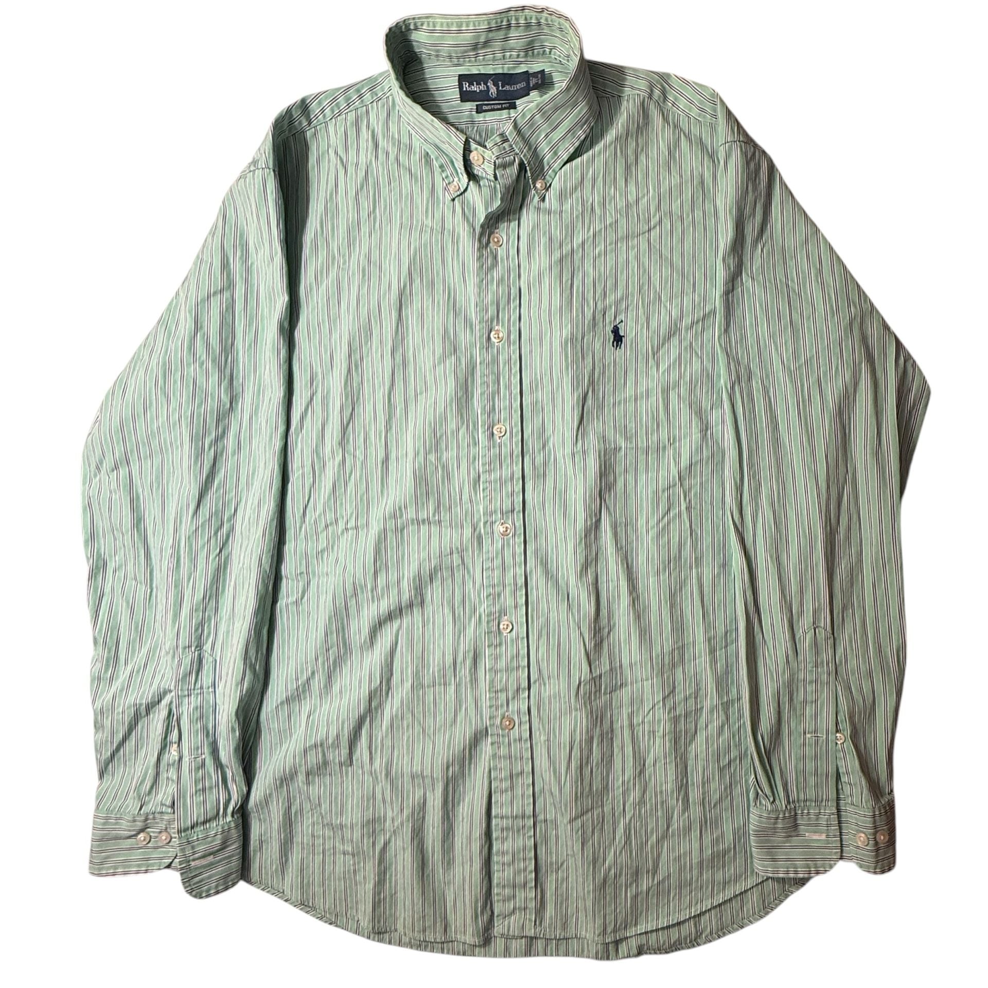 Ralph Lauren Custom Fit Striped Button Down Shirt Size 17 3435